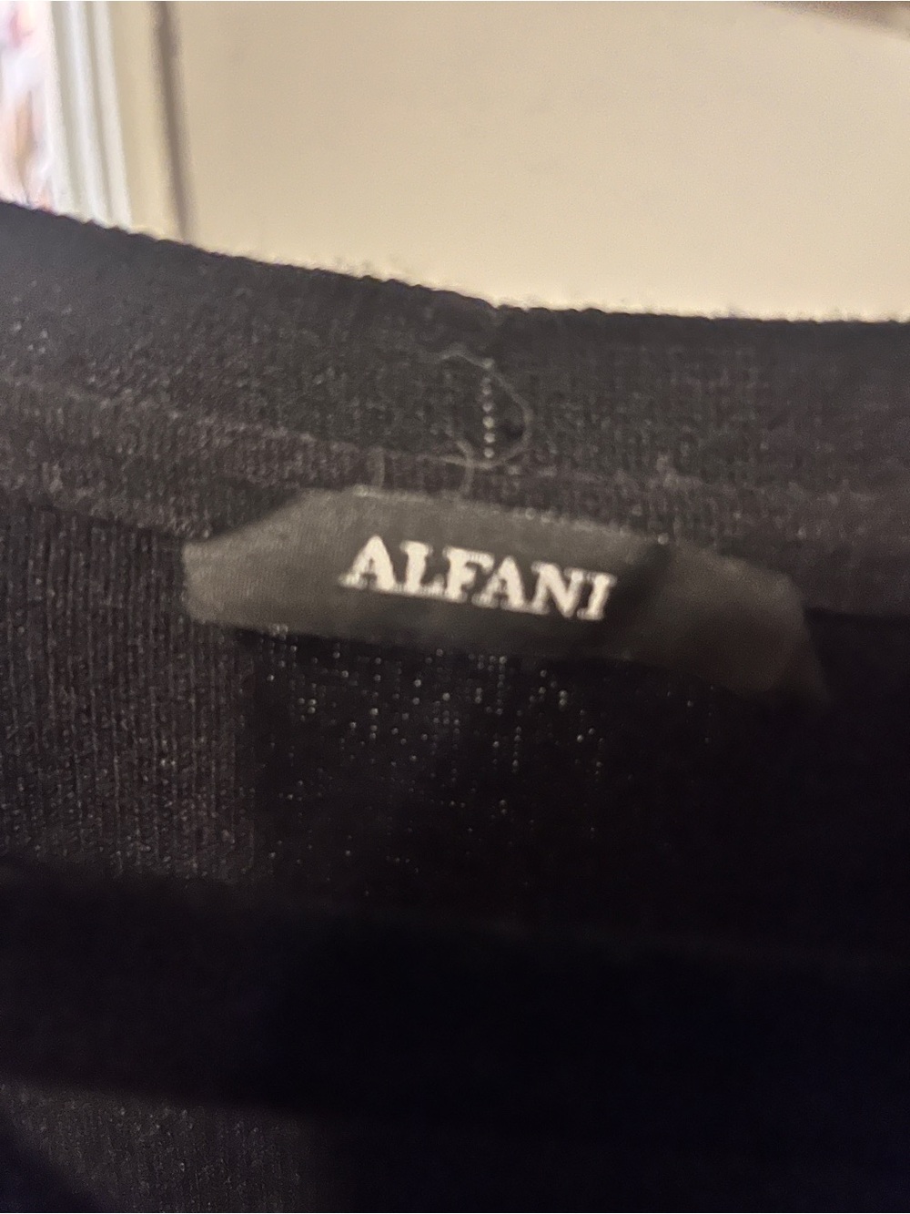 Alfani Black Sweater Dress Lace Cuff Long Sleeve Medium - Picture 6 of 14